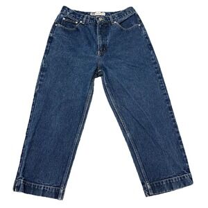 90s Vintage Style Faded Glory Mom Jeans Wide Leg Crop Women 10 30x22